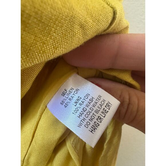 VICI Linen Rayon Yellow Cut Out Twist Front Dress Size Medium - Picture 10 of 11